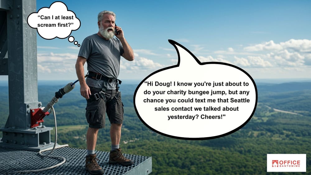 Doug’s Mid-Bungee Jump, But Sure—Let’s Talk Sales Contacts post image